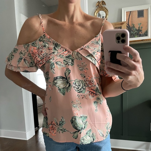 Design Lab by Lord & Taylor off-shoulder floral top - Picture 2 of 2